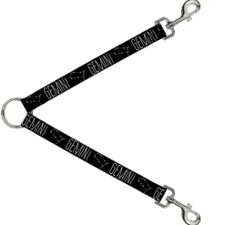 Dog Leash Splitter - Zodiac GEMINI/Constellation Black/White