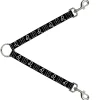 Dog Leash Splitter - Zodiac LEO/Symbol Black/White