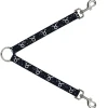 Dog Leash Splitter - Zodiac Taurus Symbol/Constellations Black/White