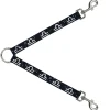 Dog Leash Splitter - Zodiac Libra Symbol/Constellations Black/White