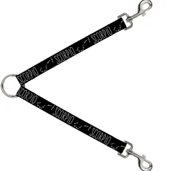 Dog Leash Splitter - Zodiac SCORPIO/Constellation Black/White