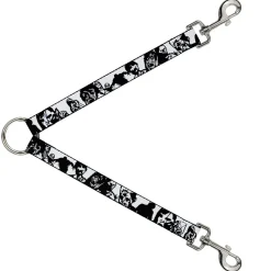 Dog Leash Splitter - Zombies White/Black