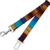 Dog Safety Seatbelt for Cars - Zarape6 Vertical Stripe Gold/Blues/Black/Red