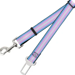 Dog Safety Seatbelt for Cars - Flag Transgender Baby Blue/Baby Pink/White