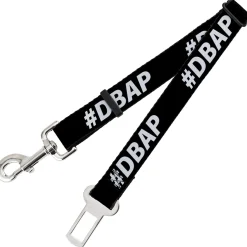 Dog Safety Seatbelt for Cars - #DBAP Hash Tag Text Black/White