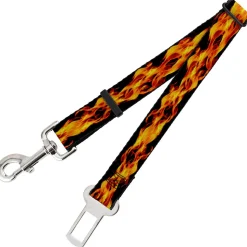 Dog Safety Seatbelt for Cars - Flames Vivid Black/Orange