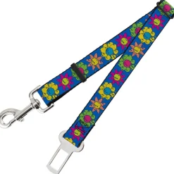 Dog Safety Seatbelt for Cars - Funky Flower Drip Blue/Multi Color