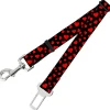 Dog Safety Seatbelt for Cars - Hearts Scattered Black/Red