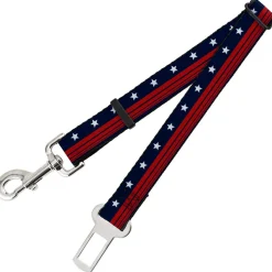 Dog Safety Seatbelt for Cars - Americana Stars & Stripes4 Blue/White/Red
