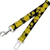 Dog Safety Seatbelt for Cars - Smiley Face Splatter Scattered Black/Yellow