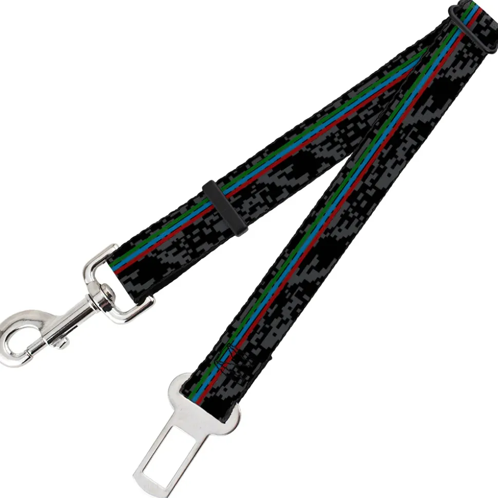 Dog Safety Seatbelt for Cars - Racing Stripes/Digital Camo Black/Gray/Green/Blue/Red