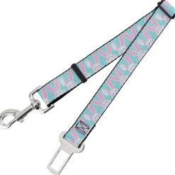 Dog Safety Seatbelt for Cars - Easter Bunnies Smiling Sky Blue