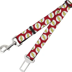 Dog Safety Seatbelt for Cars - Flash Logo Scattered Red/White/Yellow