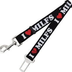 Dog Safety Seatbelt for Cars - I "HEART" MILFS Black/White/Red