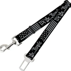 Dog Safety Seatbelt for Cars - Americana Flag/WE THE PEOPLE Black/White