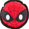 Dog Toy Ballistic Squeaker - Spider-Man Face Red Black White
