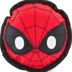 Dog Toy Ballistic Squeaker - Spider-Man Face Red Black White