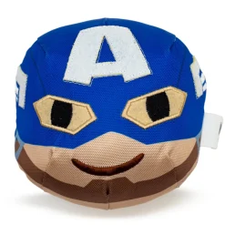 Dog Toy Ballistic Squeaker - Captain America Smiling Face Round Blue