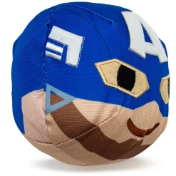 Dog Toy Ballistic Squeaker - Captain America Smiling Face Round Blue
