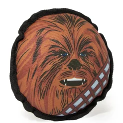 Dog Toy Ballistic Squeaker - Round Star Wars Chewbacca Face CLOSE-UP Brown