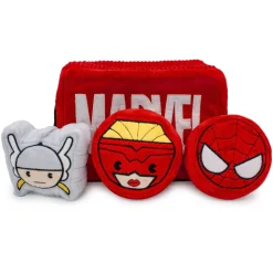 Dog Toy Hide and Seek Toy - MARVEL Red Brick Logo with Avengers Captain Marvel, Spider-Man and Thor Kawaii Faces