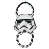 Dog Toy Plush Rope Toy - Star Wars Stormtrooper Plush + Black White Round Ropes