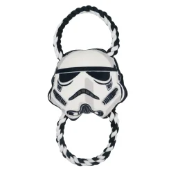 Dog Toy Plush Rope Toy - Star Wars Stormtrooper Plush + Black White Round Ropes