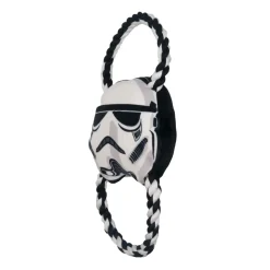 Dog Toy Plush Rope Toy - Star Wars Stormtrooper Plush + Black White Round Ropes