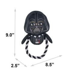 Dog Toy Plush Rope Toy - Star Wars Darth Vader Plush Black Gray Round Rope
