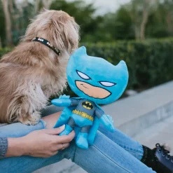 Dog Toy Squeaker Plush - Batman Full Body Standing Pose with Blue Cape