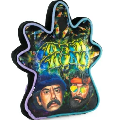 Dog Toy Squeaker Plush - CHEECH & CHONG Faces Smokey Tie Dye Pot Leaf