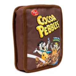 Dog Toy Squeaker Plush - Cocoa Pebbles Fred Flintstone and Barney Rubble Cereal Box Replica