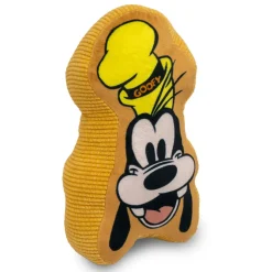Dog Toy Squeaker Plush - Disney Goofy Smiling Face Golden Yellow