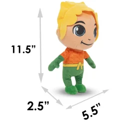 Dog Toy Squeaker Plush - DC Super Friends Collection Chibi Aquaman Full Body Standing Pose