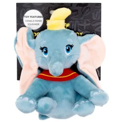 Dog Toy Squeaker Plush - Dumbo Full Body Sitting Pose Gray