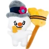 Dog Toy Squeaker Plush - Frosty the Snowman with Broom Full Body Pose