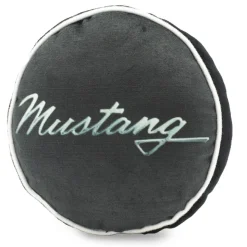 Dog Toy Squeaker Plush - FORD MUSTANG Tri-Bar Logo Script Round