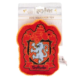 Dog Toy Squeaker Plush - Harry Potter Gryffindor Lion Charm Crest Red