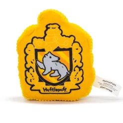 Dog Toy Squeaker Plush - Harry Potter Hufflepuff Badger Charm Crest Yellows