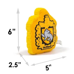 Dog Toy Squeaker Plush - Harry Potter Hufflepuff Badger Charm Crest Yellows