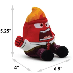 Dog Toy Squeaker Plush - Inside Out Anger Full Body Sitting Pose
