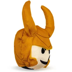 Dog Toy Squeaker Plush - Loki Smirking Face Round