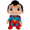 Dog Toy Squeaker Plush - Superman Chibi Full Body Standing Pose with Corduroy Hair