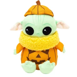 Dog Toy Squeaker Plush - Star Wars Halloween Grogu Pumpkin Sitting Pose