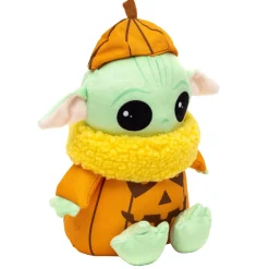 Dog Toy Squeaker Plush - Star Wars Halloween Grogu Pumpkin Sitting Pose