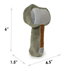 Dog Toy Squeaker Plush - Thor's Hammer Grays Browns