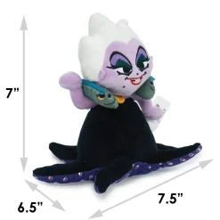 Dog Toy Squeaker Plush - The Little Mermaid Villain Ursula Full Body Pose with Flotsam and Jetsam