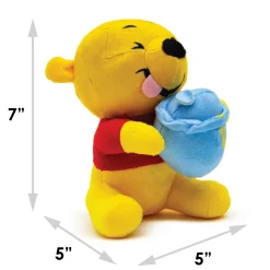 Dog Toy Squeaker Plush - Winnie the Pooh Winking Hunny Pot Sitting Pose