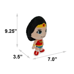 Dog Toy Squeaker Plush - Wonder Woman Full Body Standing Pose with Corduroy Hair