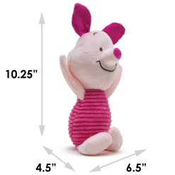 Dog Toy Squeaker Plush - Winnie the Pooh Piglet Arms Up Sitting Pose